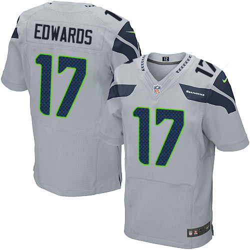 Men's Elite Braylon Edwards Nike Jersey Grey Alternate - #17 NFL Seattle Seahawks